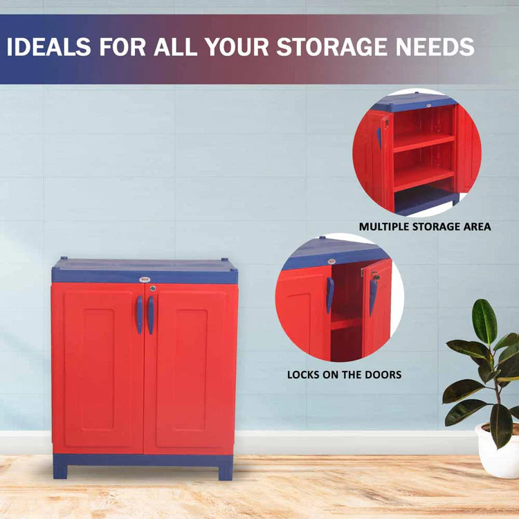 Supreme Rhythm Plastic Storage Cabinet ( Red And Blue )