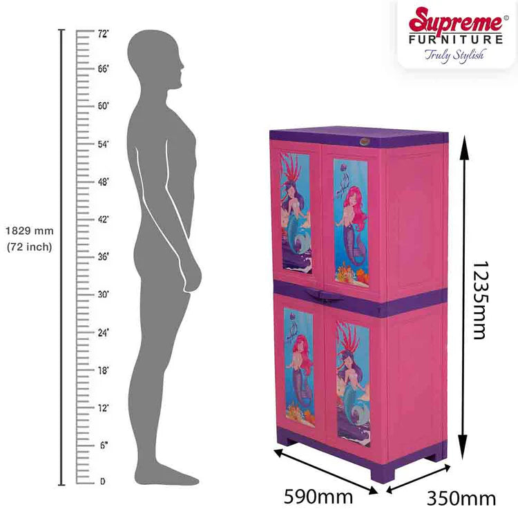 Supreme Fusion Doll Maxi Plastic Storage Cabinet ( Pink And Purple )
