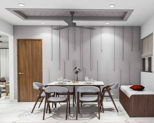 BHS Interio Modern Dining Room Wall Paneling with Wall Trims