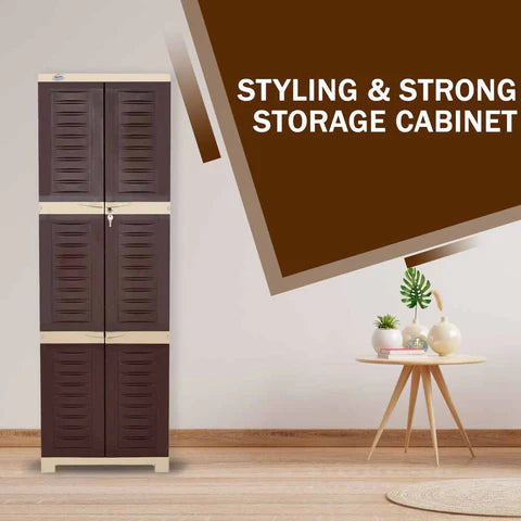 Supreme Fusion 03 Plastic Storage Cabinet ( Brown / Cream )