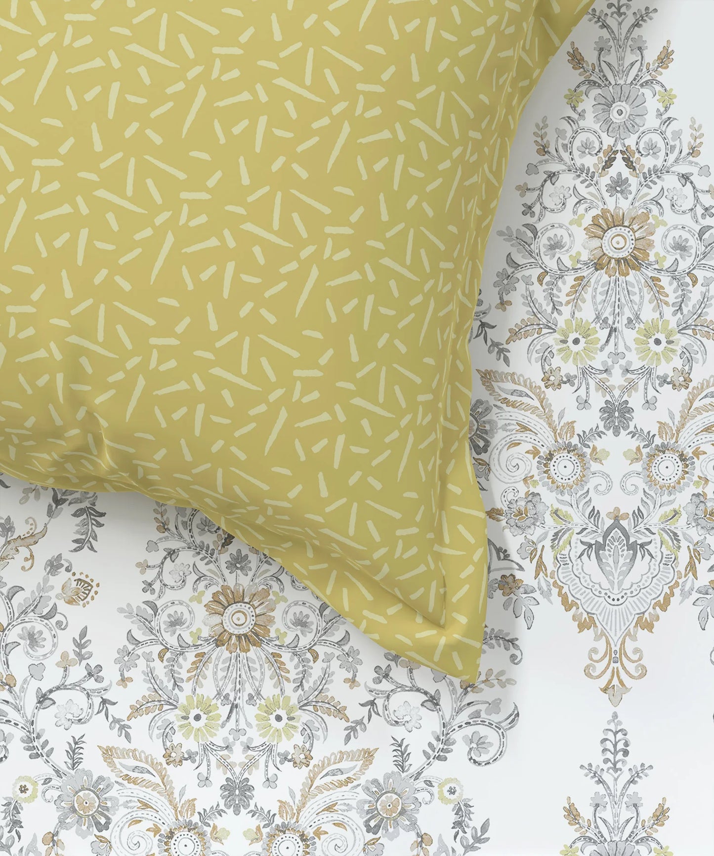 Carnival Kalakriti Lime King Bedsheet With 2 Pillow Cover Gift Set, 144TC, 100% Cotton, Abstract, Green