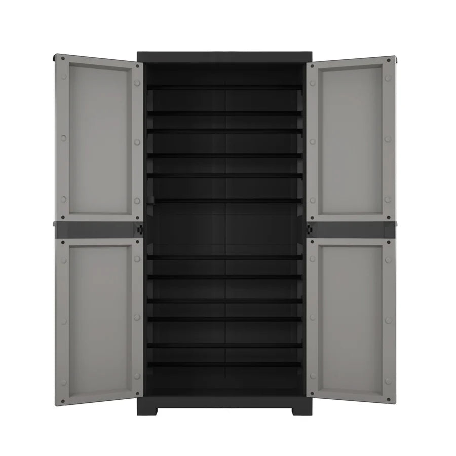 Nilkamal Freedom Large 18 (FMSC18) Shoe Rack Plastic Cabinet (Grey/Charcoal Grey)