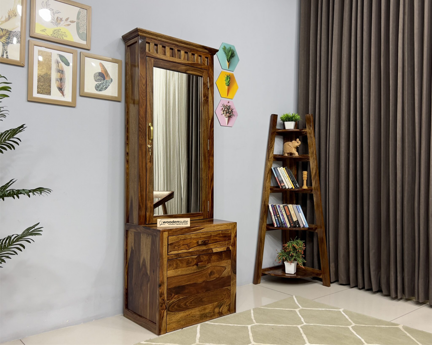 Sheesham Wood Dressing Table with Stool