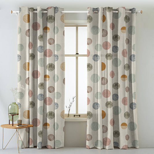 BHS interio Premium Customized Printed Blackout Curtain with Lining for Doors & Windows, Cream