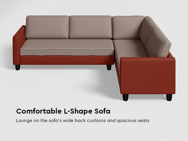 Plenta Sofa (Burgundy Grey)