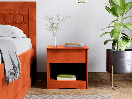 Honeycomb Solid Wood Bedside Table