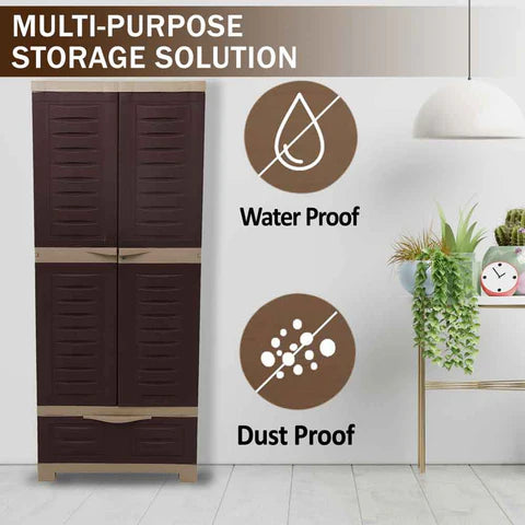 Supreme Fusion 02 BDR 1 Plastic Storage Cabinet ( Brown And Cream )