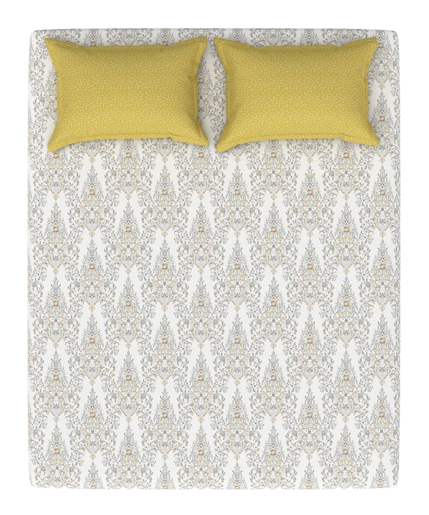 Carnival Kalakriti Lime King Bedsheet With 2 Pillow Cover Gift Set, 144TC, 100% Cotton, Abstract, Green