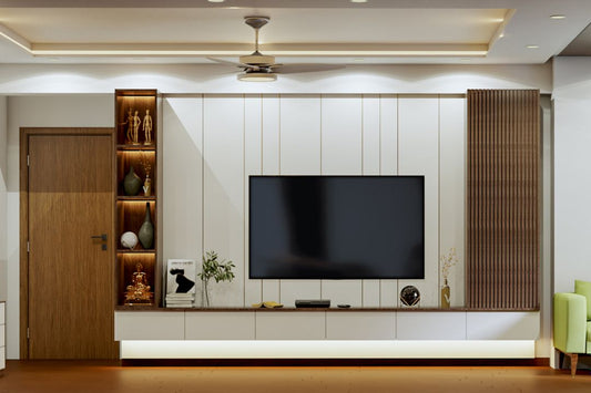 BHS Interio Classic Tv Unit Wall Paneling With Louvers & Laminate