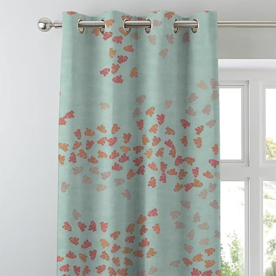 BHS interio Premium Customized Printed Blackout Curtain with Lining for Doors & Windows, Blue