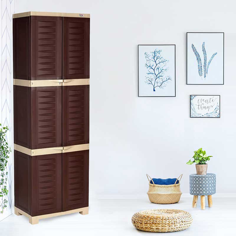 Supreme Fusion 03 Plastic Storage Cabinet ( Brown / Cream )