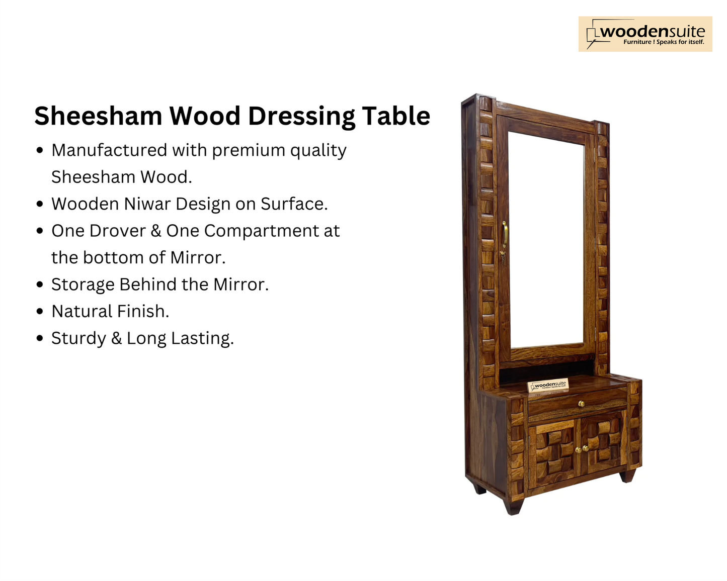 Sheesham Wood Dressing Table – Wooden Niwars Design