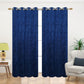 BHS interio Premium Customized Printed Blackout Curtain with Lining for Doors & Windows, Dark Blue