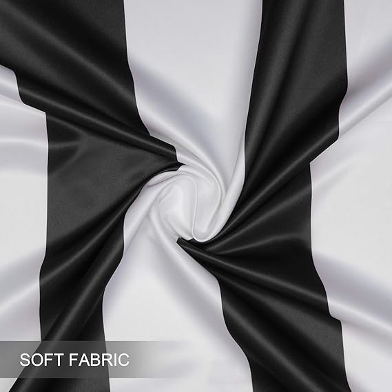 BHS interio Premium Customized Printed Blackout Curtain with Lining for Doors & Windows, Black & White
