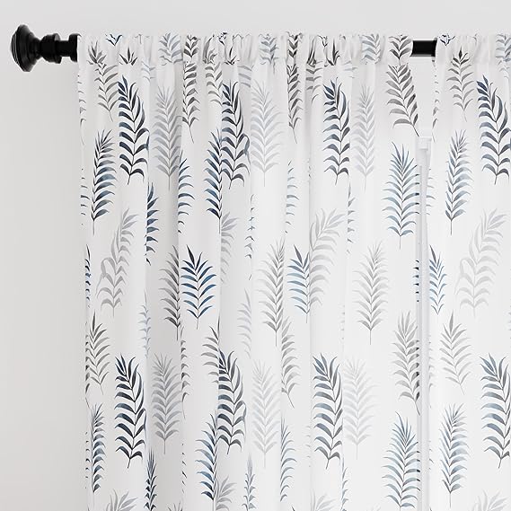 BHS interio Premium Customized Printed Blackout Curtain with Lining for Doors & Windows, White & Black
