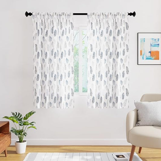 BHS interio Premium Customized Printed Blackout Curtain with Lining for Doors & Windows, White & Black