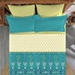 Sanskriti Paithani Teal King Bedsheet With 2 Pillow Cover, 144Tc, 100% Cotton, Floral, Green