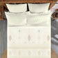 Sanskriti Pashmina Beige King Bedsheet With 2 Pillow Cover, 144Tc, 100% Cotton, Floral, Beige