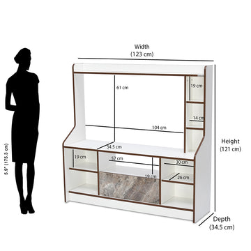 Nilkamal Petra TV Unit (White & Walnut)