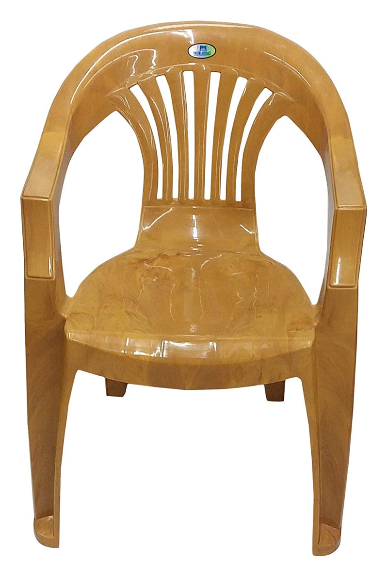 Nilkamal CHR2101 Plastic Arm Chair (Pear Wood)