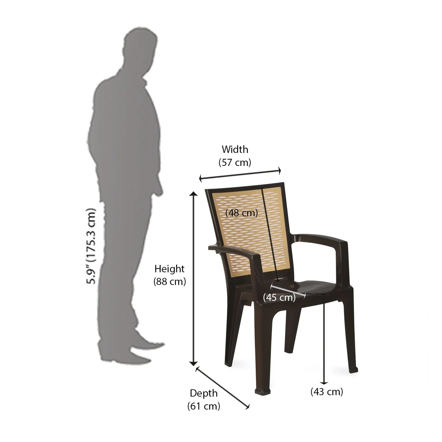 Nilkamal CHR2226 Plastic Arm Chair