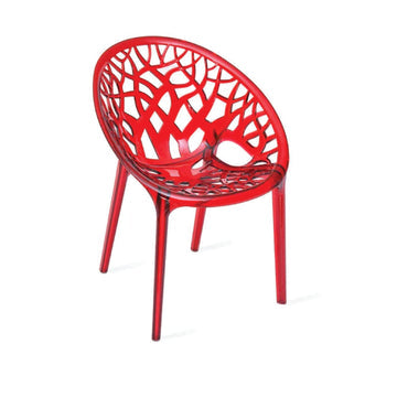 Nilkamal Crystal Polycarbonate Armless Chair (Red Wine)