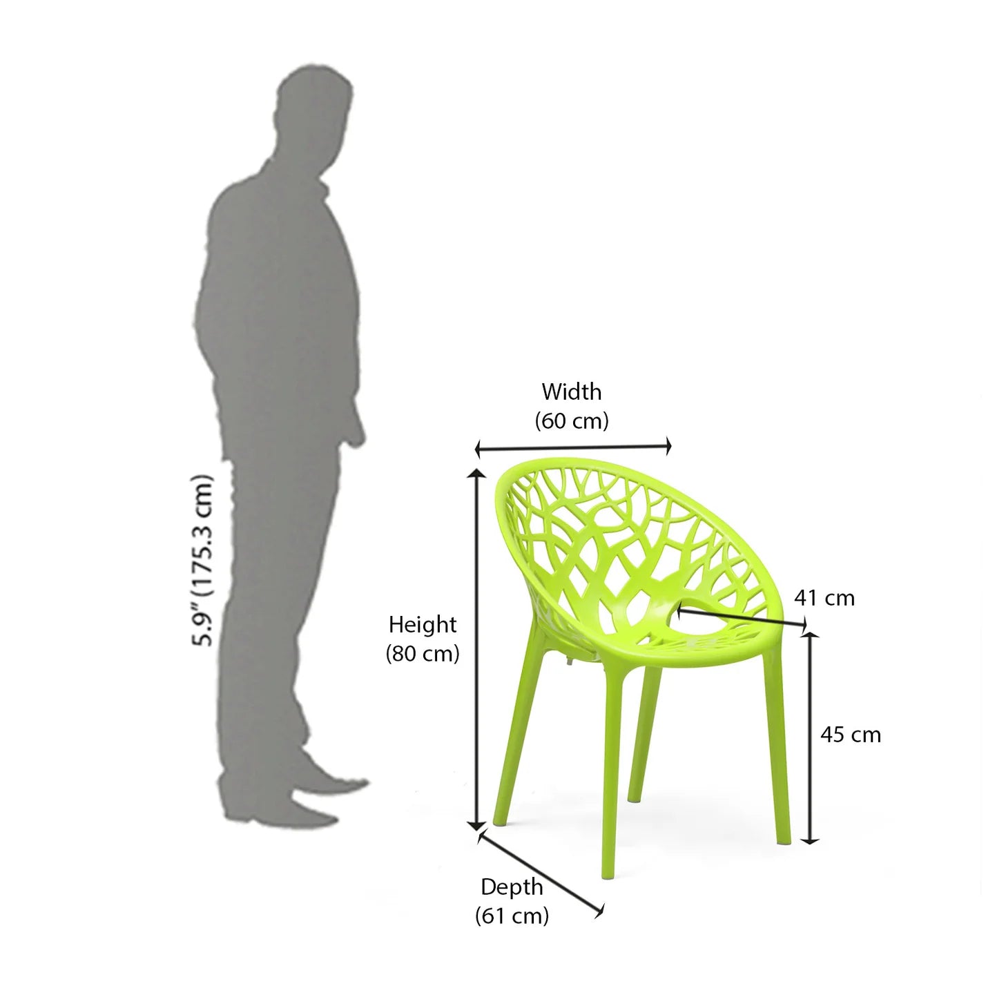 Nilkamal Crystal Polypropylene Armless Chair