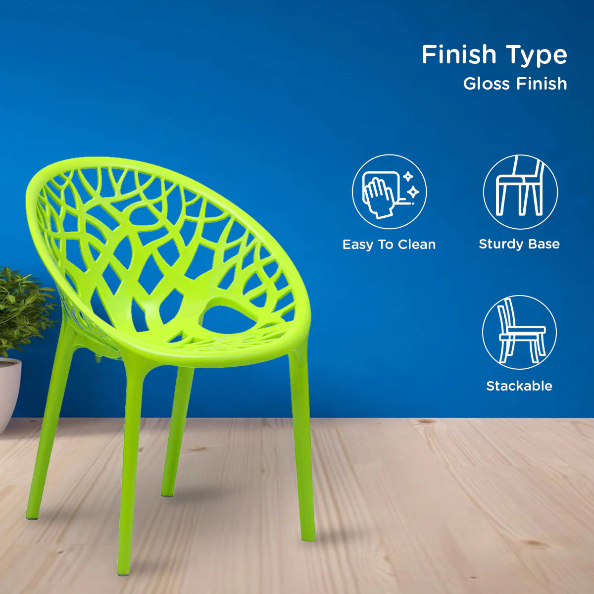 Nilkamal Crystal Polypropylene Armless Chair