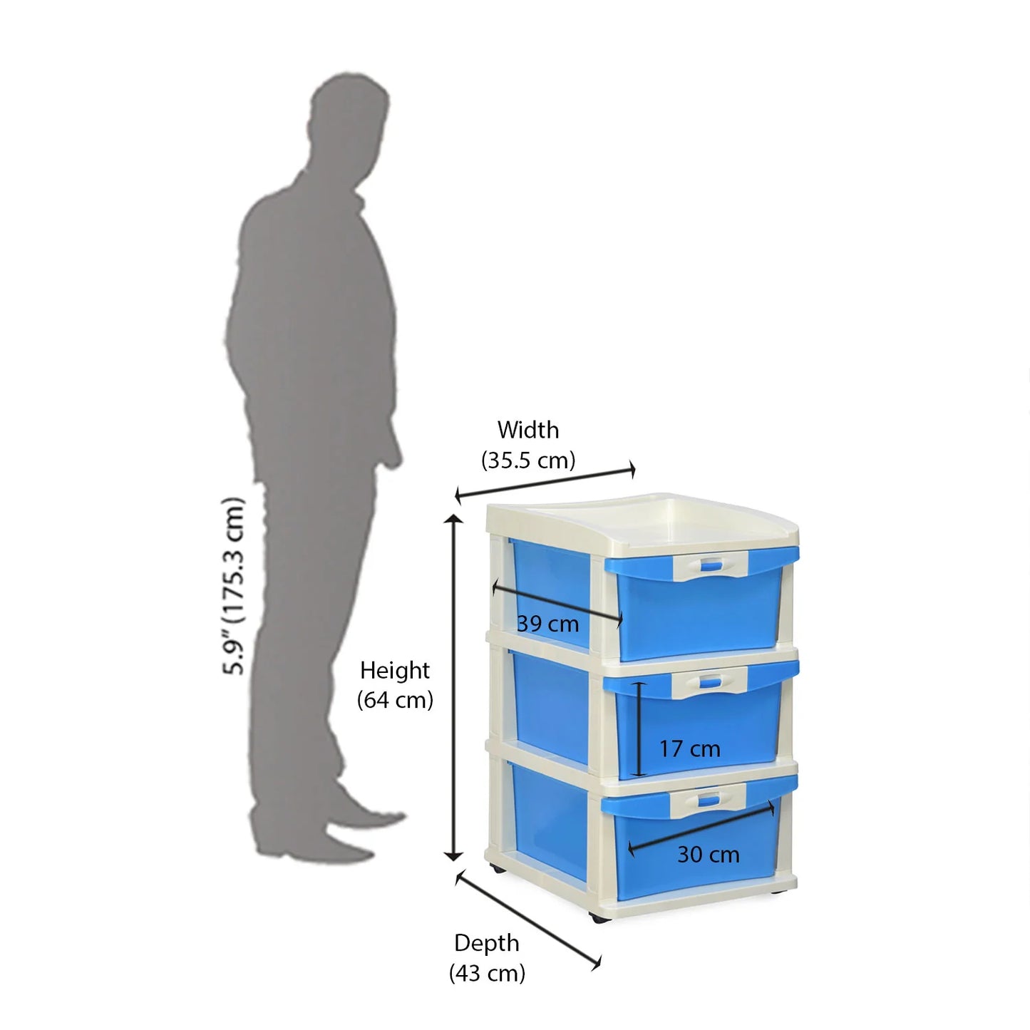 Nilkamal CHTR23 Three Layers Chest of Drawer