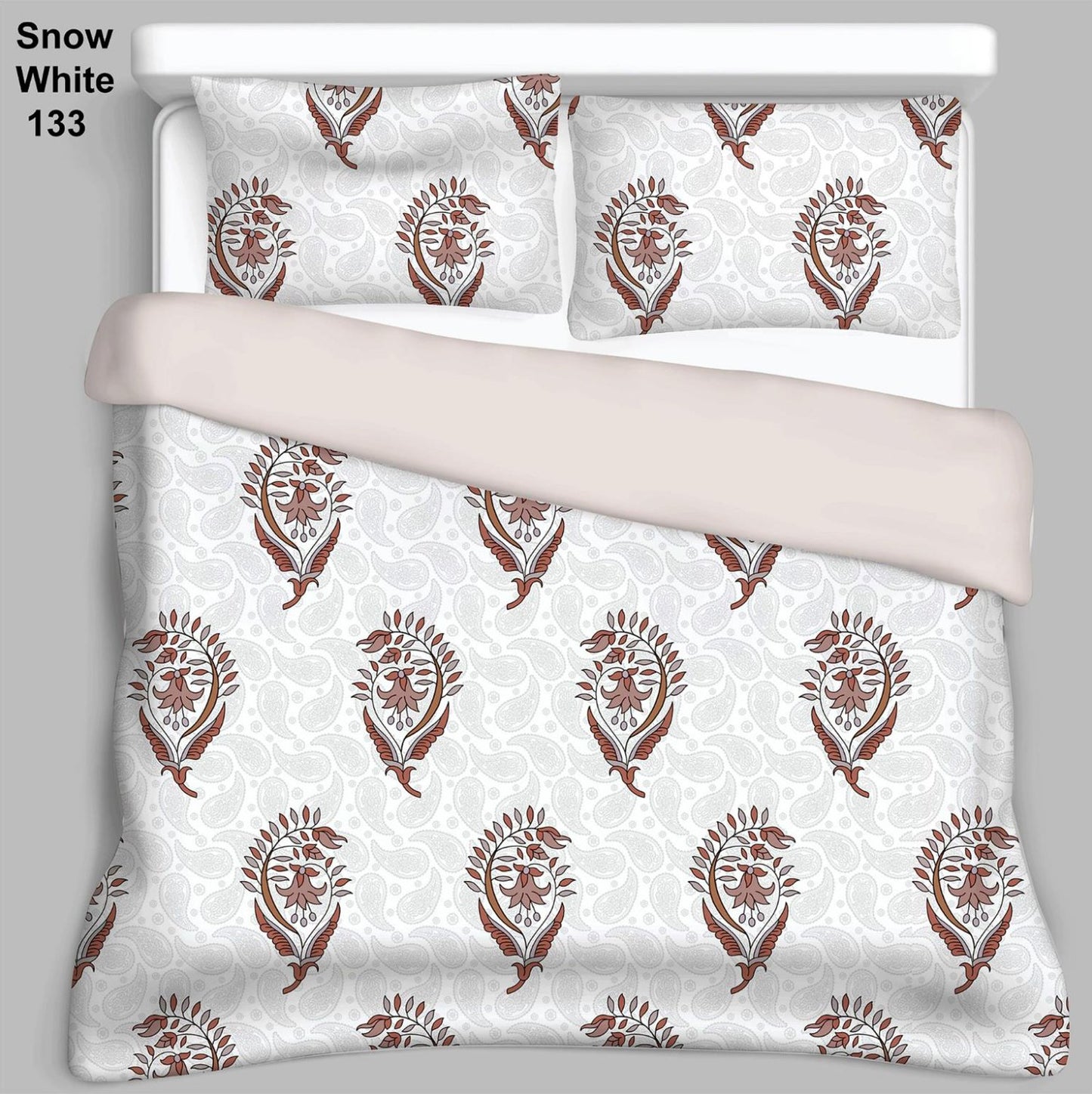 BELLACASA Double Size Bedsheet Collection-Snow White D 1