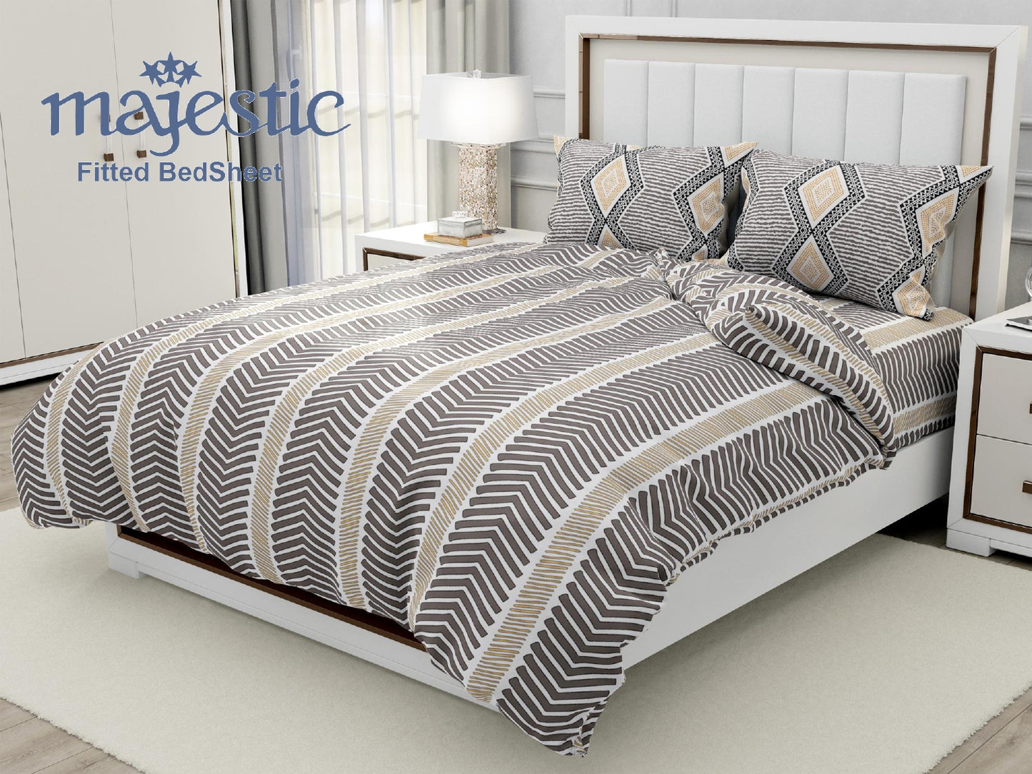 Signature King Fitted Bedsheet Collection-Majestic D 3
