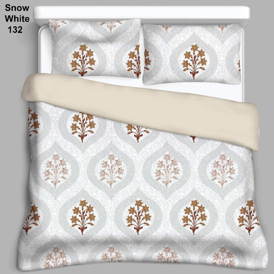 BELLACASA Double Size Bedsheet Collection-Snow White D 3