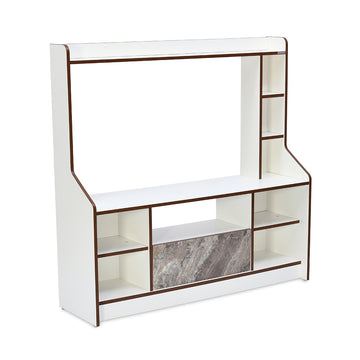 Nilkamal Petra TV Unit (White & Walnut)