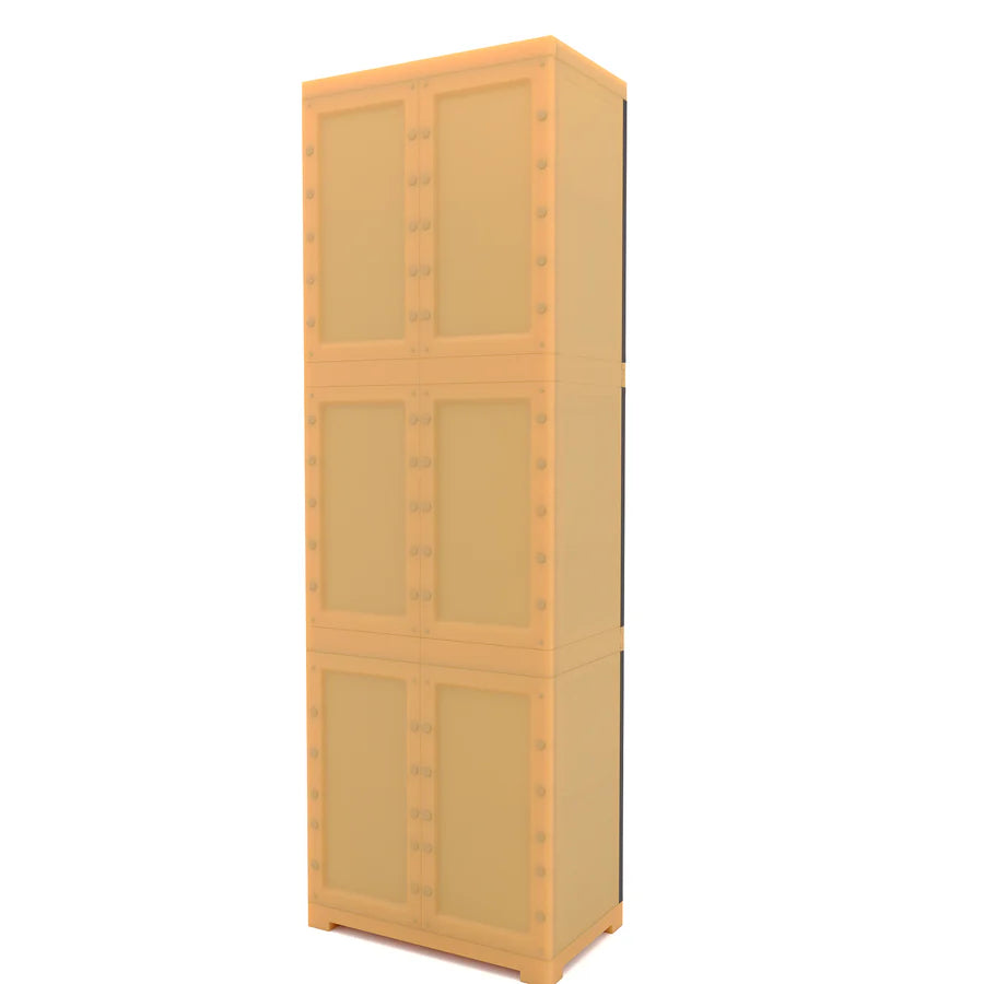Nilkamal Freedom Mini Large (FML) Plastic Storage Cabinet (Brown and Cream)