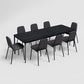 Franky and Kalyx 8 Seater Wooden Square Dining Set (Black)