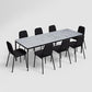 Franky and Kalyx 8 Seater Wooden Square Dining Set (White)