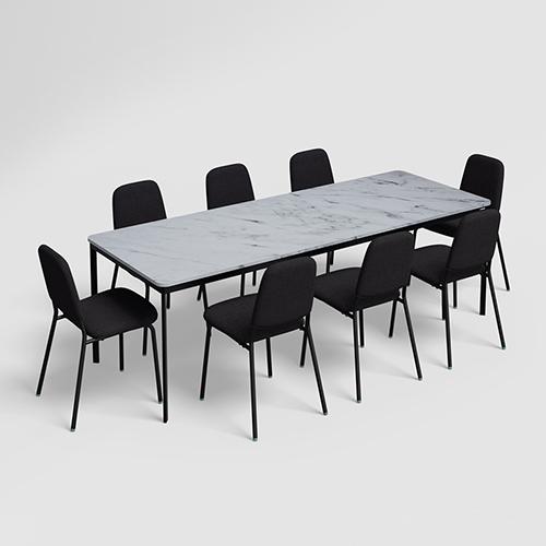 Franky and Kalyx 8 Seater Wooden Square Dining Set (White)