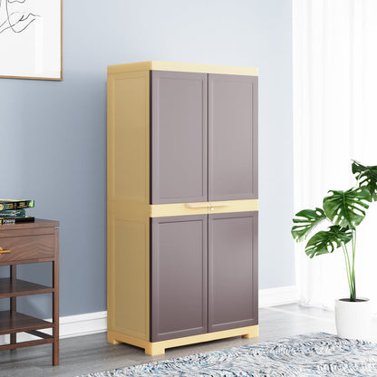 Nilkamal Freedom Mini Medium (FMM) Plastic Storage Cabinet ( Brown / Cream )