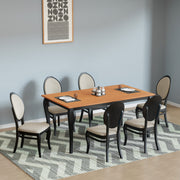 Nilkamal Hexa 6 Seater Dining Set (Black / Brown)