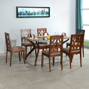 Nilkamal Lopez 6 Seater Dining Set (Walnut)