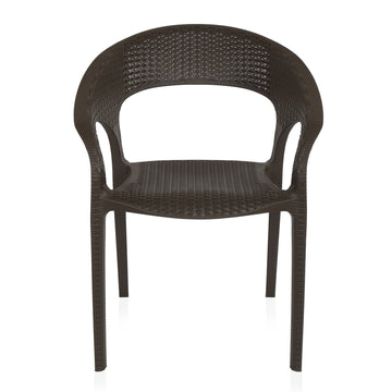 Nilkamal Club Plastic Arm Chair (Season Rust Brown)