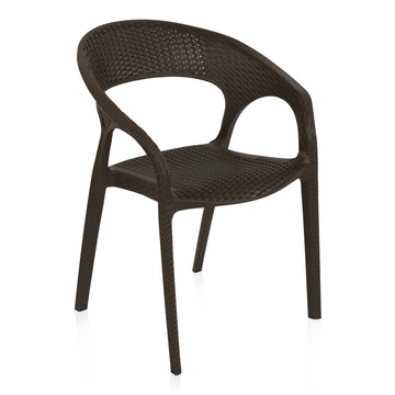 Nilkamal Club Plastic Arm Chair (Season Rust Brown)