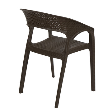 Nilkamal Club Plastic Arm Chair (Season Rust Brown)