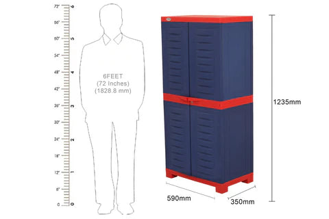 Supreme Fusion 02 Plastic Storage Cabinet ( Blue And Red )