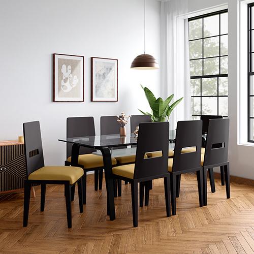Crescent Plus 8 Seater Dining Table Set