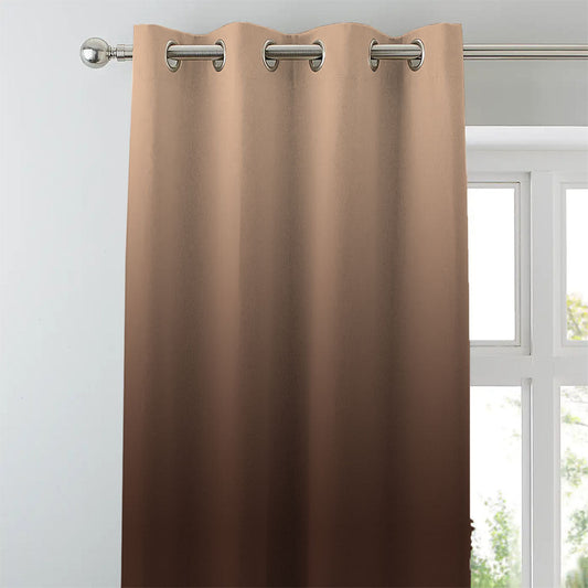 BHS interio Premium Customized Plain Blackout Curtain with Lining for Doors & Windows, Brown