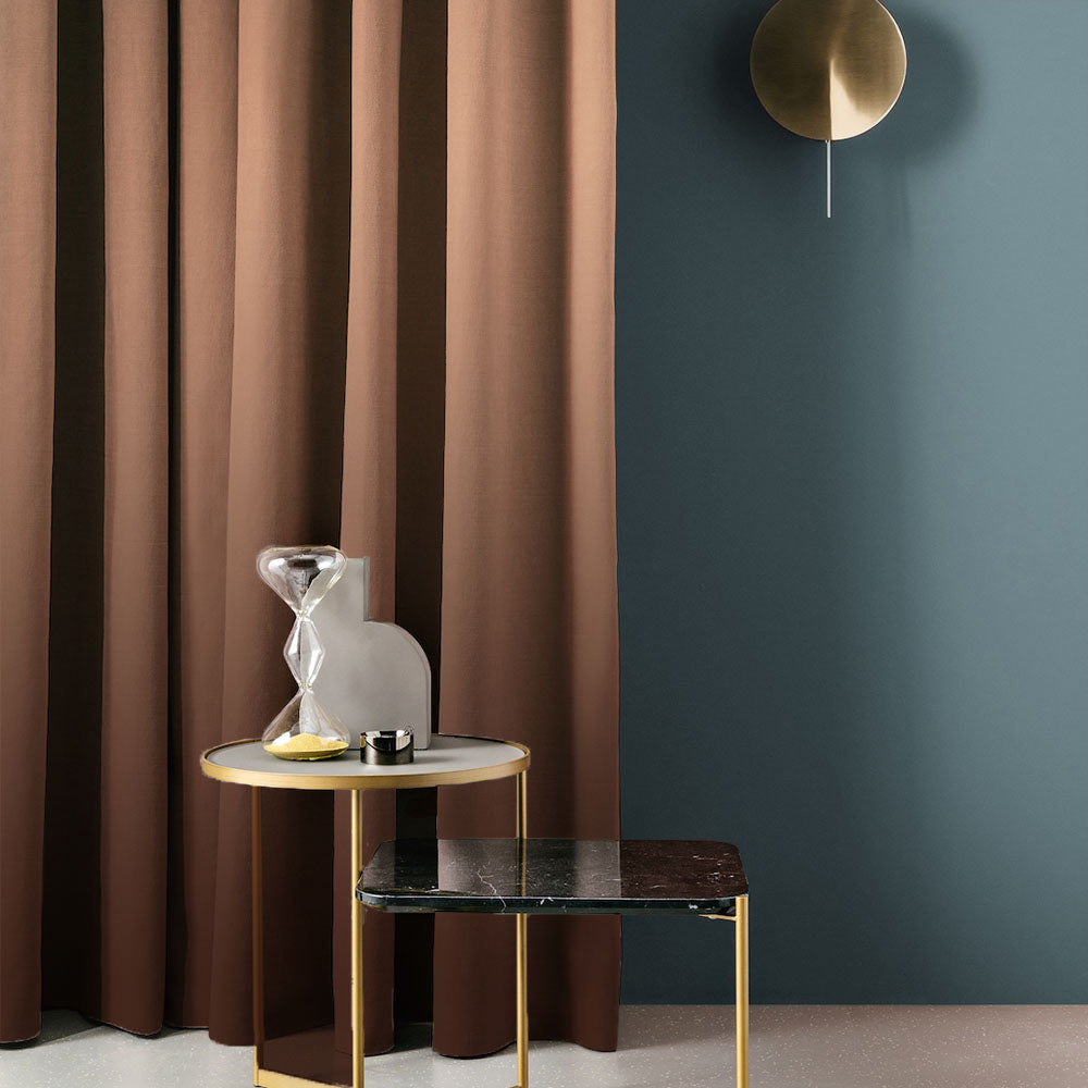 BHS interio Premium Customized Plain Blackout Curtain with Lining for Doors & Windows, Brown