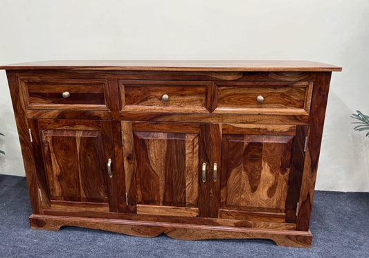 Sheesham Wood Side-Board/ Wall Cabinet Plain Top