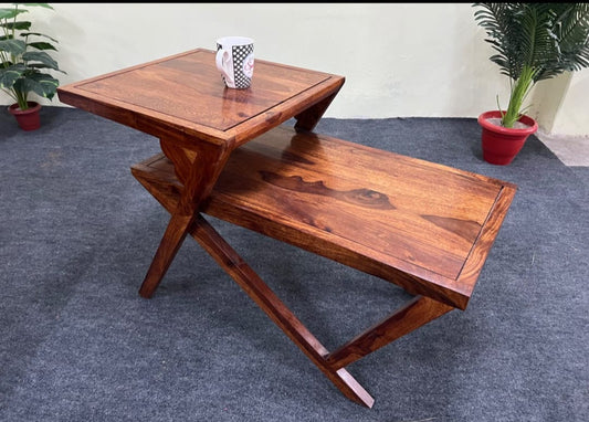 Sheesham Wood Coffee Table/ Centre Table-Z Shape Design