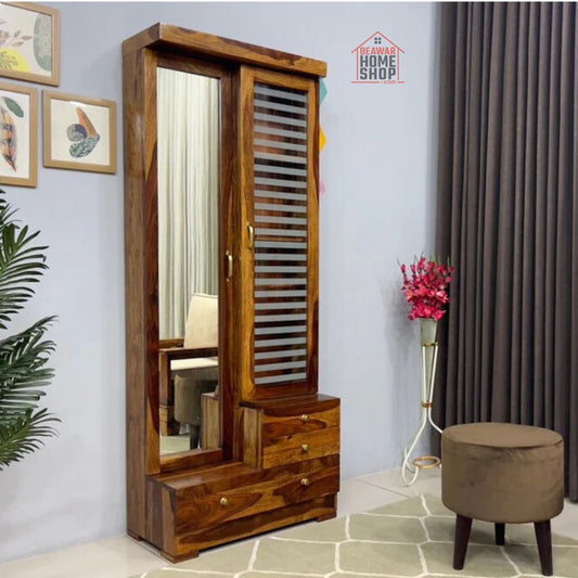 Sheesham Wood Dressing Table with Double Door | Wooden Dressing Table for Bedroom